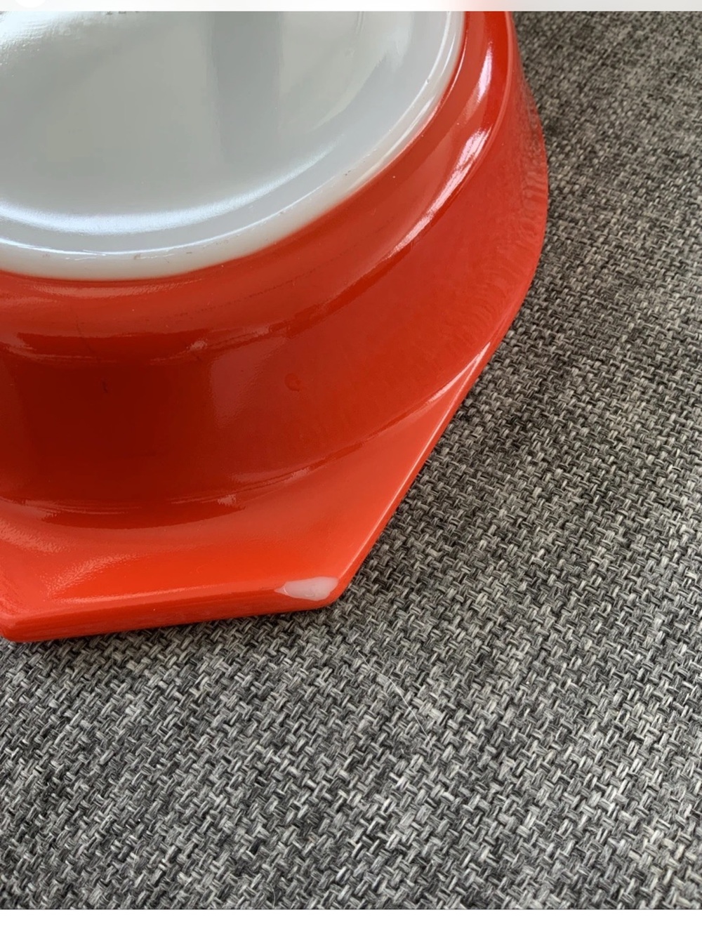 Pyrex Divided Casserole Dish W/ Lid Vintage Friendship Pattern Red & White 1Qt - Picture 7 of 8